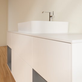 Тумба под раковину Villeroy & Boch Finion 160х50,1 см с подсветкой МДФ белый матовый лак/стекло белое матовое G451GKMT