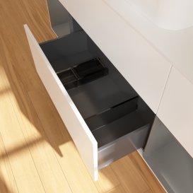 Тумба под раковину Villeroy & Boch Finion 160х50,1 см с подсветкой МДФ белый матовый лак/стекло белое матовое G451GKMT