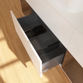 Тумба під раковину Villeroy & Boch Finion 160х50,1 см із підсвічуванням МДФ білий матовий лак/скло біле матове G451GNMT