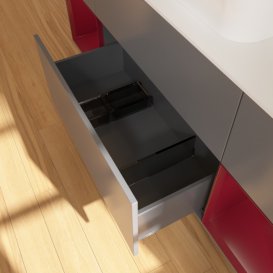 Тумба под раковину Villeroy & Boch Finion 160х50,1 см с подсветкой МДФ антрацит матовый лак/стекло белое матовое G451HBGK