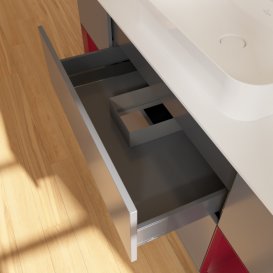 Тумба под раковину Villeroy & Boch Finion 160х50,1 см с подсветкой МДФ антрацит матовый лак/стекло белое матовое G451HBGK