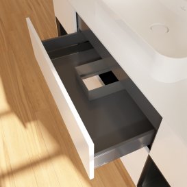 Тумба под раковину Villeroy & Boch Finion 160х50,1 см с подсветкой МДФ белый матовый лак/стекло белое матовое G451PDMT