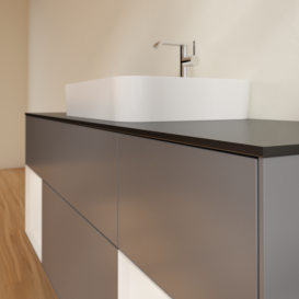 Тумба під раковину Villeroy & Boch Finion 160х50,1 см із підсвічуванням МДФ антрацит матовий лак/скло чорне матове G452GFGK