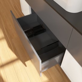 Тумба під раковину Villeroy & Boch Finion 160х50,1 см із підсвічуванням МДФ антрацит матовий лак/скло чорне матове G452GFGK