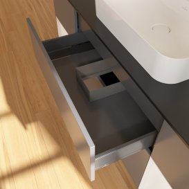 Тумба під раковину Villeroy & Boch Finion 160х50,1 см із підсвічуванням МДФ антрацит матовий лак/скло чорне матове G452GFGK