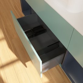 Тумба под раковину Villeroy & Boch Finion 160х50,1 см с подсветкой МДФ оливковый матовый лак/стекло белое матовое G451HGGM