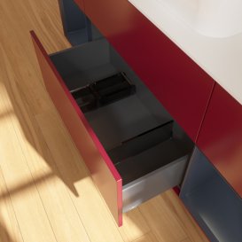 Тумба под раковину Villeroy & Boch Finion 160х50,1 см с подсветкой МДФ пион матовый лак/стекло белое матовое G451HGHB