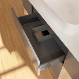 Тумба под раковину Villeroy & Boch Finion 160х50,1 см с подсветкой МДФ антрацит матовый лак/стекло белое матовое G451PCGK