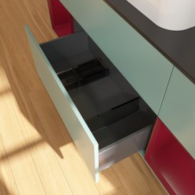 Тумба под раковину Villeroy & Boch Finion 160х50,1 см с подсветкой МДФ оливковый матовый лак/стекло черное матовое G452HBGM