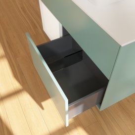 Тумба під раковину Villeroy & Boch Finion 100х50,1 см із підсвічуванням МДФ оливковий матовий лак/скло біле матове F771MTGM