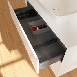 Тумба под раковину Villeroy & Boch Finion 100х50,1 см с подсветкой МДФ белый матовый лак/стекло белое матовое G771HBMT