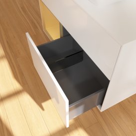 Тумба під раковину Villeroy & Boch Finion 100х50,1 см з підсвіткою МДФ білий глянцевий лак/скло біле матове G771HFGF