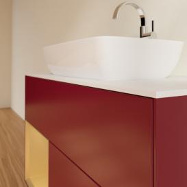 Тумба під раковину Villeroy & Boch Finion 100х50,1 см з підсвічуванням МДФ півонія матовий лак/скло біле матове G771HFHB