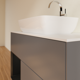 Тумба под раковину Villeroy & Boch Finion 100х50,1 см с подсветкой МДФ антрацит матовый лак/стекло белое матовое G771PDGK