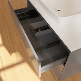 Тумба под раковину Villeroy & Boch Finion 100х50,1 см с подсветкой МДФ антрацит матовый лак/стекло белое матовое G771PDGK