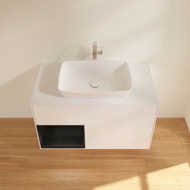 Тумба під раковину Villeroy & Boch Finion 100х50,1 см із підсвічуванням МДФ білий матовий лак/скло біле матове G771PDMT