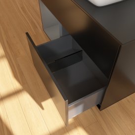 Тумба под раковину Villeroy & Boch Finion 100х50,1 см с подсветкой МДФ черный матовый лак/стекло черное матовое G772GKPD