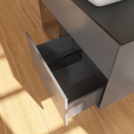 Тумба під раковину Villeroy & Boch Finion 100х50,1 см із підсвічуванням МДФ антрацит матовий лак/скло чорне матове G772GNGK