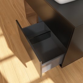 Тумба під раковину Villeroy & Boch Finion 100х50,1 см із підсвічуванням МДФ чорний матовий лак/скло чорне матове G772GNPD