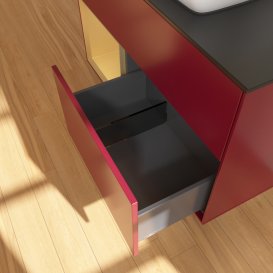 Тумба под раковину Villeroy & Boch Finion 100х50,1 см с подсветкой МДФ пион матовый лак/стекло черное матовое G772HFHB