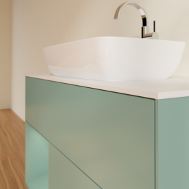 Тумба под раковину Villeroy & Boch Finion 100х50,1 см с подсветкой МДФ оливковый матовый лак/стекло белое матовое G771GMGM