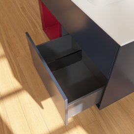 Тумба под раковину Villeroy & Boch Finion 100х50,1 см с подсветкой МДФ темно-синий матовый лак/стекло белое матовое G771HBHG