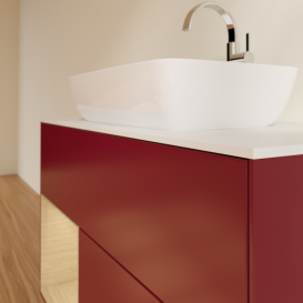 Тумба під раковину Villeroy & Boch Finion 100х50,1 см з підсвічуванням МДФ півонія матовий лак/скло біле матове G771PCHB