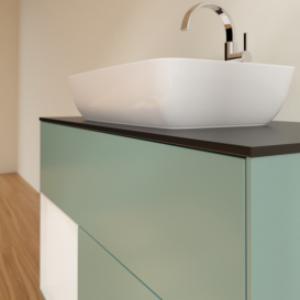 Тумба під раковину Villeroy & Boch Finion 100х50,1 см із підсвічуванням МДФ оливковий матовий лак/скло чорне матове G772GFGM