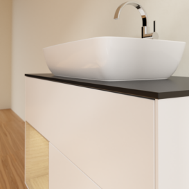 Тумба під раковину Villeroy & Boch Finion 100х50,1 см із підсвічуванням МДФ білий матовий лак/скло чорне матове G772PCMT