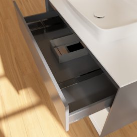 Тумба под раковину Villeroy & Boch Finion 100х50,1 см с подсветкой МДФ антрацит матовый лак/стекло белое матовое F781GFGK