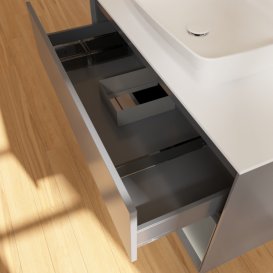 Тумба під раковину Villeroy & Boch Finion 100х50,1 см із підсвічуванням МДФ антрацит матовий лак/скло біле матове F781GKGK