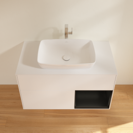 Тумба под раковину Villeroy & Boch Finion 100х50,1 см с подсветкой МДФ белый матовый лак/стекло белое матовое F781PDMT