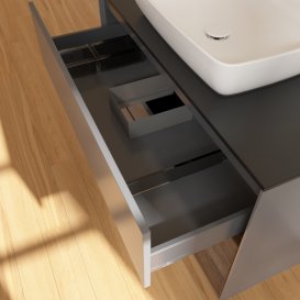 Тумба під раковину Villeroy & Boch Finion 100х50,1 см із підсвічуванням МДФ антрацит матовий лак/скло чорне матове F782GNGK