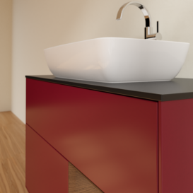 Тумба под раковину Villeroy & Boch Finion 100х50,1 см с подсветкой МДФ пион матовый лак/стекло черное матовое F782GNHB