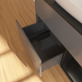 Тумба під раковину Villeroy & Boch Finion 100х50,1 см із підсвічуванням МДФ антрацит матовий лак/скло чорне матове F782PDGK