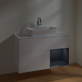 Тумба под раковину Villeroy & Boch Finion 100х50,1 см с подсветкой МДФ белый матовый лак/стекло белое матовое F781HGMT