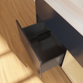 Тумба під раковину Villeroy & Boch Finion 100х50,1 см із підсвічуванням МДФ темно-синій матовий лак/скло біле матове F781PCHG