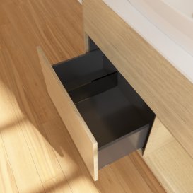 Тумба під раковину Villeroy & Boch Finion 100х50,1 см із підсвічуванням МДФ шпон дуба/скло біле матове F781PCPC