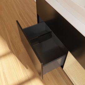 Тумба під раковину Villeroy & Boch Finion 100х50,1 см із підсвічуванням МДФ чорний матовий лак/скло біле матове F781PCPD