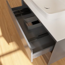 Тумба под раковину Villeroy & Boch Finion 100х50,1 см с подсветкой МДФ антрацит матовый лак/стекло белое матовое G781GNGK