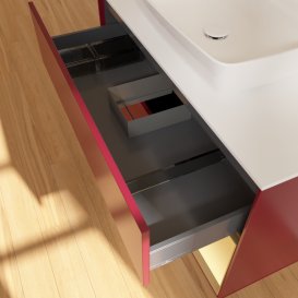 Тумба под раковину Villeroy & Boch Finion 100х50,1 см с подсветкой МДФ пион матовый лак/стекло белое матовое G781HFHB