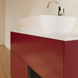 Тумба під раковину Villeroy & Boch Finion 100х50,1 см з підсвічуванням МДФ півонія матовий лак/скло біле матове G781PDHB