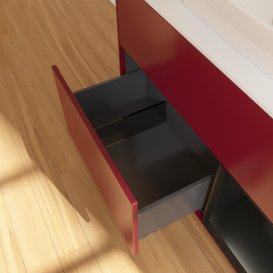 Тумба під раковину Villeroy & Boch Finion 100х50,1 см з підсвічуванням МДФ півонія матовий лак/скло біле матове G781PDHB