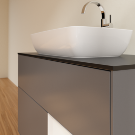 Тумба під раковину Villeroy & Boch Finion 100х50,1 см із підсвічуванням МДФ антрацит матовий лак/скло чорне матове G782GFGK