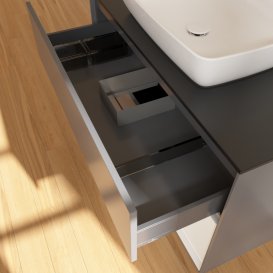 Тумба під раковину Villeroy & Boch Finion 100х50,1 см із підсвічуванням МДФ антрацит матовий лак/скло чорне матове G782GFGK