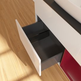 Тумба под раковину Villeroy & Boch Finion 100х50,1 см с подсветкой МДФ глянцевый белый лак/стекло черное матовое G782HBGF