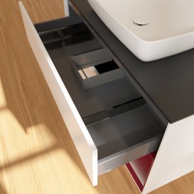 Тумба под раковину Villeroy & Boch Finion 100х50,1 см с подсветкой МДФ белый матовый лак/стекло черное матовое G782HBMT