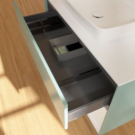 Тумба під раковину Villeroy & Boch Finion 100х50,1 см із підсвічуванням МДФ оливковий матовий лак/скло біле матове G781GFGM