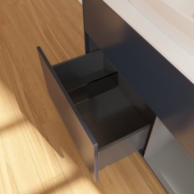 Тумба под раковину Villeroy & Boch Finion 100х50,1 см с подсветкой МДФ темно-синий матовый лак/стекло белое матовое G781GKHG