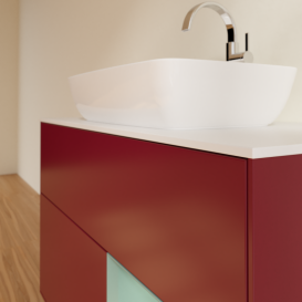 Тумба під раковину Villeroy & Boch Finion 100х50,1 см з підсвічуванням МДФ півонія матовий лак/скло біле матове G781GMHB